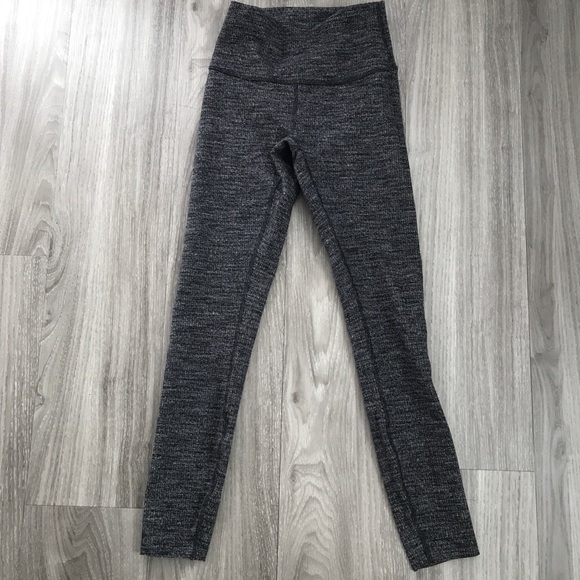 Lululemon Wunder Under Legging Pant Coco Piqué Black Knit - Picture 1 of 8